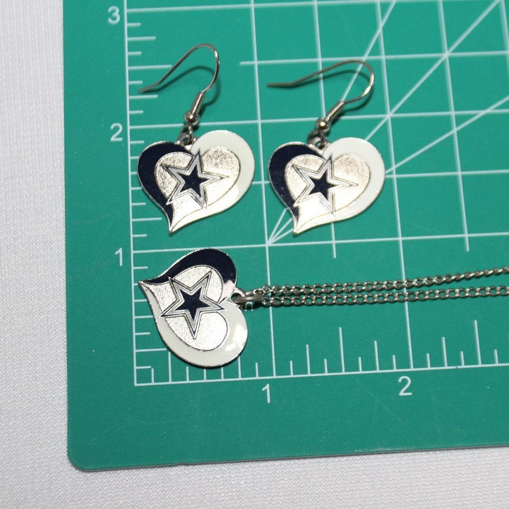 Dallas Cowboy Necklace and Earring Set - Picture 7 of 9